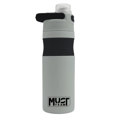 Θερμός Ανοξείδωτο Must Team Γκρι Ανοιχτό -Μαύρο 500 ml με χερούλι στο στόμιο