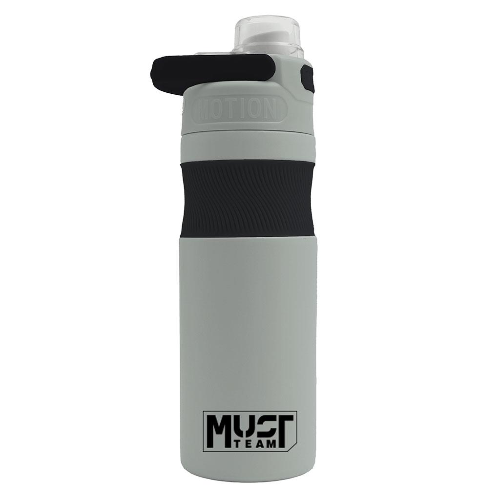 Θερμός Ανοξείδωτο Must Team Γκρι Ανοιχτό -Μαύρο 500 ml με χερούλι στο στόμιο