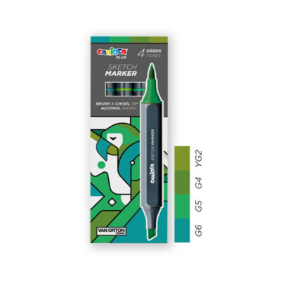 ΜΑΡΚΑΔΟΡΟΙ CARIOCA PLUS SKETCH/4 GREEN TONES 45246/04